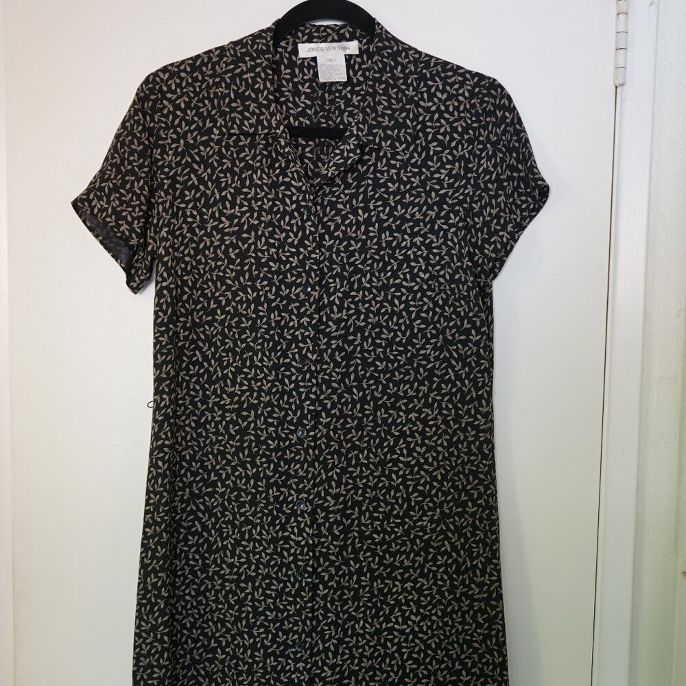 Jones New York Button Shirt Dress silk sz 8